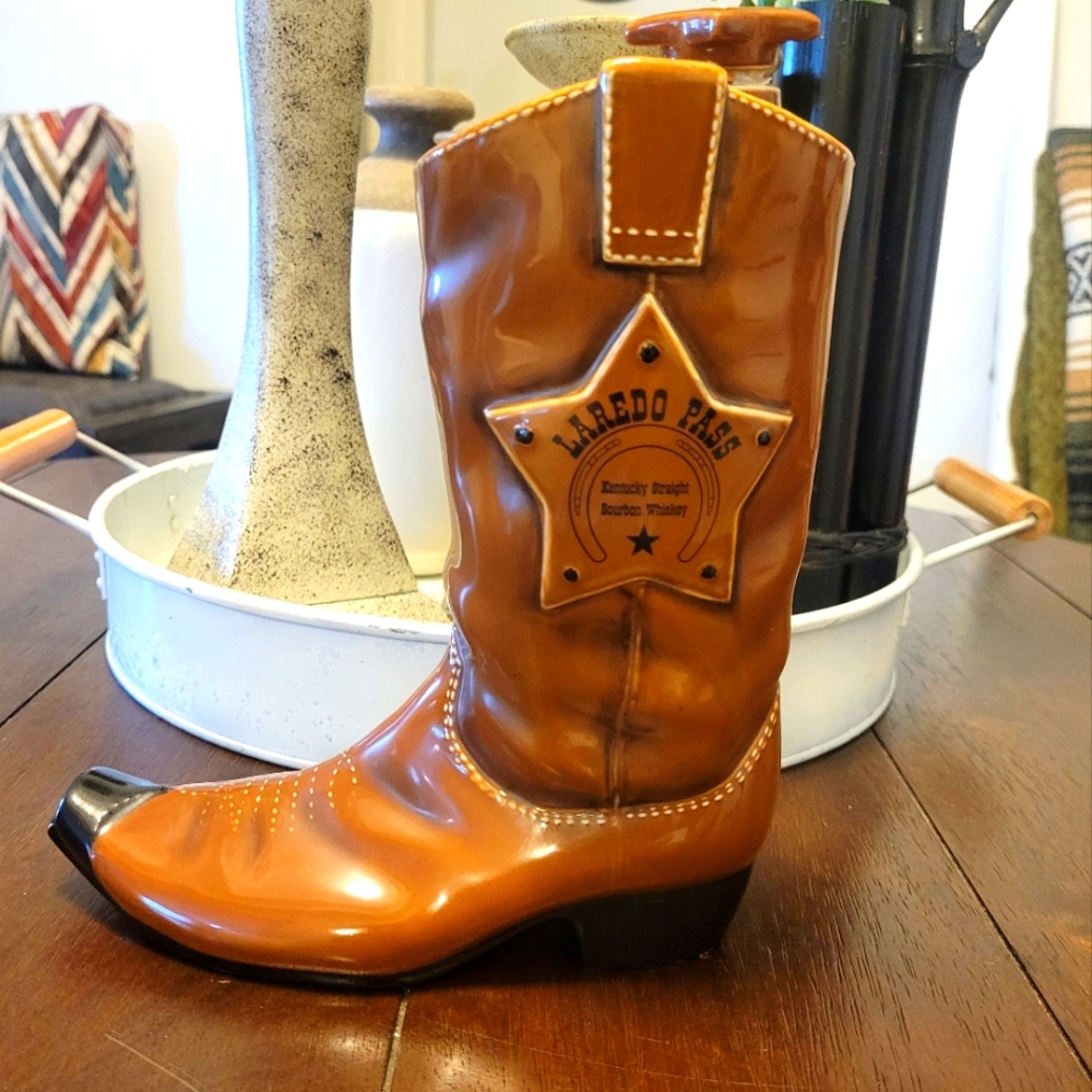 Laredo Pass Brown Cowboy Boot Decor Ceramics